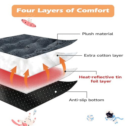 Self Heating Cat Sleeping Bag for Indoor Cats Bed Cave Self Warming Pad Sack Cozy Pet Nest Snuggle Bed for Small Dog 21.9" x 23.6"