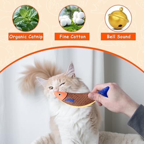 Soft Catnip Toys Fish, 3 Pack Bell Sound Cat Toys, Interesting Indoor Cat Kicker Toys, Durable and Highly Interactive Catnip Toys (Knife Fish) - color: Knife Fish