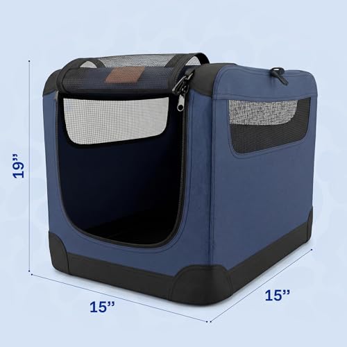 American Kennel Club Soft-Sided Dog Travel Crate, Lightweight Folding Portable Kennel with Mesh Panels for Ventilation, Comfortable Indoor & Travel Use, Ideal for Crate-Trained Dogs, Small