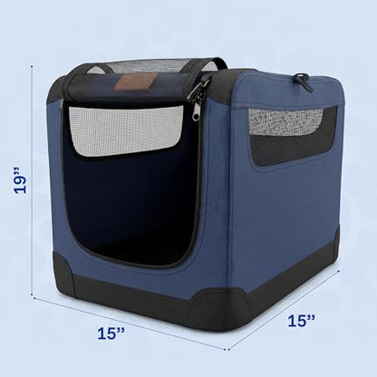 American Kennel Club Soft-Sided Dog Travel Crate, Lightweight Folding Portable Kennel with Mesh Panels for Ventilation, Comfortable Indoor & Travel Use, Ideal for Crate-Trained Dogs, Small