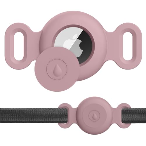 Meliya for AirTag Dog Cat Collar Holder Case, [1 Pack] Waterproof Dog Cat Collar Holder for AirTag 2nd & 1st Gen, Silicone Protective Air tag Holder for Pet Collar (Smoke Violet, Small) - color: Smoke Violet, size: Small for Cat
