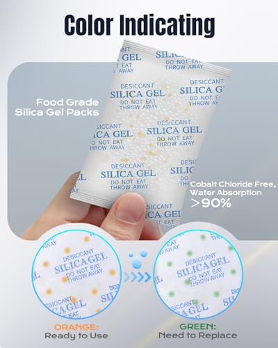 16pcs Pet Food Desiccant Bag Compatible with Oneisall Automatic Cat Feeder, Desiccant Packs Replacement with Color Indicating for Automatic Pet Feeder, Keep Cat Dog Food Dry and Fresh