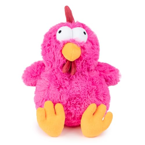 Best Pet Supplies Interactive Squeaky Dog Chew Toy, Ideal Dog Toys for Chewers, Small, Medium & Large Dogs, and Fetch Lovers - Cluck (Fuchsia), Large - color: Cluck (Fuchsia), size: Large