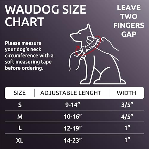 WAUDOG Reflective Cotton Dog Collar - Eco-Friendly Alternative to Nylon - Suitable for Small, Medium & Large Dogs - Adjustable, Quick-Release, Breakaway - Blue, 14" - 23" Neck * 1" Wide - color: Blue, size: 14" - 23" Neck * 1" Wide