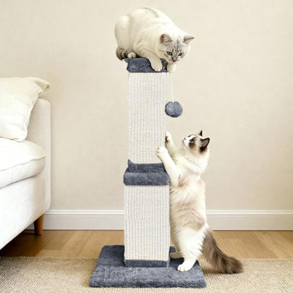 Cat Scratching Post, 32 Inch Cat Scratching Posts for Large Cats, Scratching Posts for Indoor Cats Adults, Cat Scratch Post with Nature Sisal, Light Gray - color: Light Gray