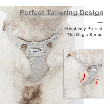 No Pull Dog Harness with Multifunction Dog Leash,Soft Adjustable No Choke Escape Proof Pet Harness Vest for Medium Dogs,Denim Gray,M - color: Pocket-Grey, size: M