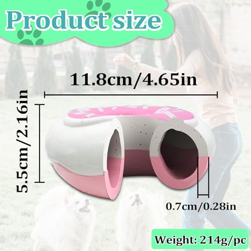 Andiker Dog Squeaky Toy, 4.65inches Rubber Dog Chew Toys for Aggressive Chewers, Donut Shape Interactive Dog Toys with a Creamy Flavor for Medium Large Breeds to Chew and Play (Pink)