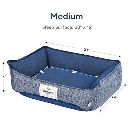 FluffyDream Small Dog Bed, Super Soft Pet Bed Furniture, Suitable for Dogs Up to 30lbs, 24'' x 20'', Dark Blue - color: Dark Blue