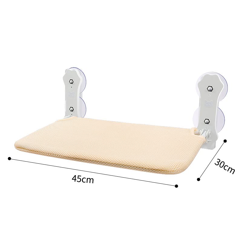 Cat Hammock, Four Seasons Pet Nest Suction Cup Cat Hammock,Window Sill Glass Hanging Cat Hammock Foldable Cat nest Supplies,30X45cm (B-Style, Khaki) - color: Khaki, size: B-style