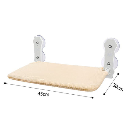 Cat Hammock, Four Seasons Pet Nest Suction Cup Cat Hammock,Window Sill Glass Hanging Cat Hammock Foldable Cat nest Supplies,30X45cm (B-Style, Khaki) - color: Khaki, size: B-style