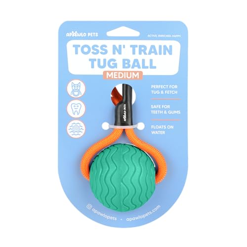 Dog Ball Toy with Rope, Durable EVA Foam Floating Dog Toy, Interactive Fetch & Toss n’ Train Tug Ball for Dogs, Bouncy Pet Ball for Outdoor Indoor Play - Green, Medium - color: Green, size: Medium