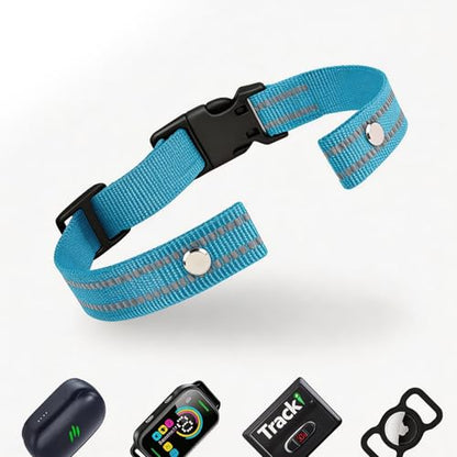 Collar Replacement Strap, Reflective Replacement Nylon Collar Strap Dog GPS Training Bark Receiver Collars, Durable Adjustable E Collar Straps for Small Medium Large Dogs, Blue - color: Blue
