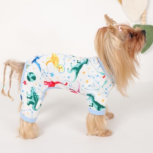 Dog Pajamas for Small Dogs, Soft Thin Pjs Jammies Cat Doggie, Summer Pet Cute Puppy Clothes Outfits Dogs Boy Girl(Blue UFO,XS) - color: Blue UFO, size: X-Small (Chest 11.8 in)