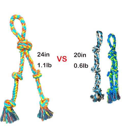 Extra Large Dog Tug of War Rope Toy for Aggressive Chewers Medium Large Breed Giant Chew Rope Puppy Teething Toys Indestructible Tug Rope Durable Knotted Rope Chewing Toys Heavy Duty XL Rope Toy