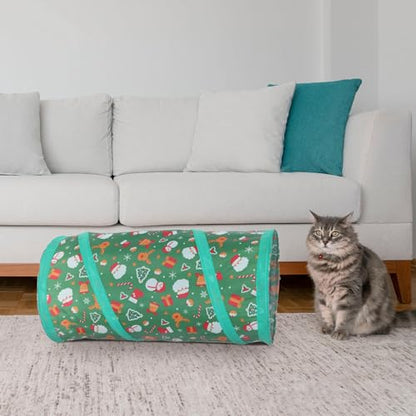 Collapsible Cat Tunnel and Play Cube Portable Foldable Indoor Cat House with Interactive Design Lightweight Pet for Kittens and Suitable for Indoor Play and Hideout