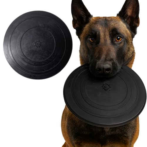 Monster K9 Aero Disc | for Toughest Chewers. Lifetime Guaranteed | VULCRON™ Natural Rubber | Made in USA | K-9 Tested | Durable Flying Dog Toy for Aggressive Chewers | Tug & Fetch | Med/Large, 8.5"