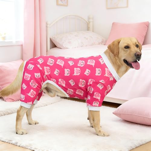 XPUDAC 4 Pieces Dog Pajamas for Large Dogs Pjs Clothes Puppy Onesies for Doggie Duck Shirts Sleeper for Pet Cats Jammies-3XL - size: 3X-Large(Chest-26" Back-19.7" Neck-17.3")