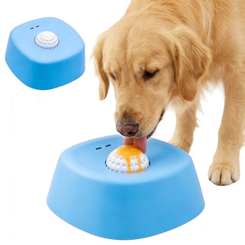 Slow Feeder Dog Bowl for Liquid Treats – Rolling Ball Dog Lick Bowl, Easy-Clean Puppy Lick Toy for Bone Broth, Yogurt & Post-op Nutrition, Best Used on Carpet or with Non-Slip Mat