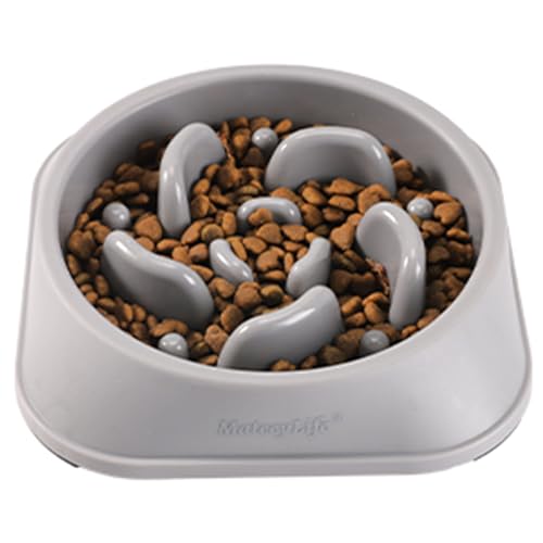 MateeyLife Slow Feeder Dog Bowls, Anti-Choking Puzzle Dog Food Bowls, Anti-Slip Interactive Feeding Slow Down Eating, Bloat Stop Maze Dishes for Medium Large Breeds Gray - color: I-Gray, size: Medium