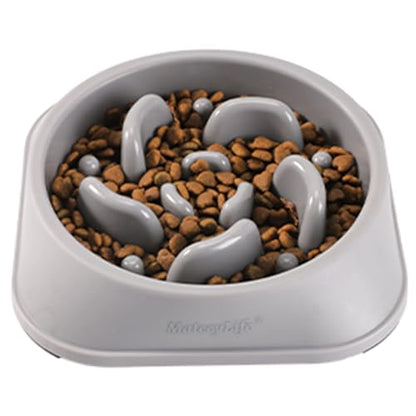 MateeyLife Slow Feeder Dog Bowls, Anti-Choking Puzzle Dog Food Bowls, Anti-Slip Interactive Feeding Slow Down Eating, Bloat Stop Maze Dishes for Medium Large Breeds Gray - color: I-Gray, size: Medium