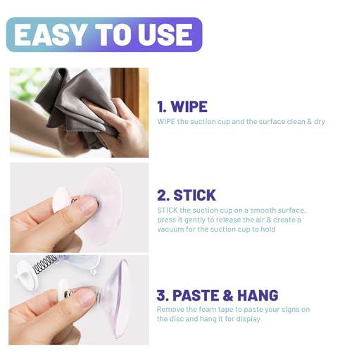 Suction Cup with Deko Spring – Heavy-Duty, Strong Grip for Secure Attachment Multi-Purpose Use for Home & Office - Pack of 10