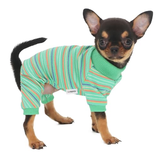 LOPHIPETS Dog Pajama Onesie for Small Teacup Chihuahua Yorkie Puppy Cat Clothes Apparel-Green/XS - color: Green, size: X-Small for 1.2-2.2 lbs