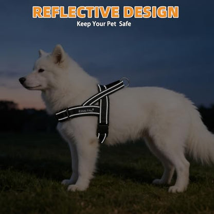KOOLTAIL No Pull Small Dog Harness with Soft Padded and Handle, Easy Walk Puppy Vest Harness Neck & Chest Adjustable, Reflective & Lightweight Escape Proof Breathable Mesh Medium Pet Harness, Black S - color: Black, size: Small