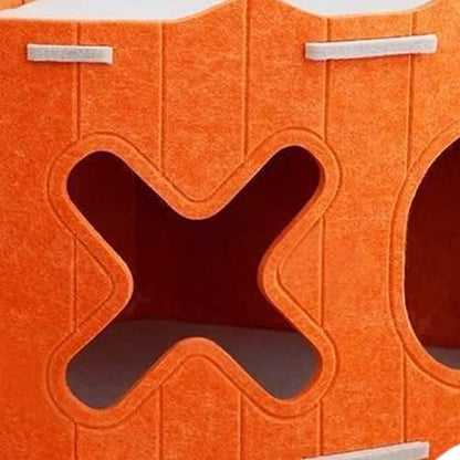 Genérico Felt Cave Cats - Semi-Gated Pets - Spacious Cave | Winter Use Outdoor Camping Travel Home & Bedroom & Living Room Apartment Balcony - color: Orange