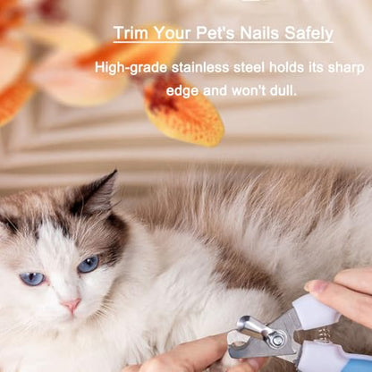 Pet Nail Clippers for Dogs & Cats with Safety Guard, Sharp Stainless Steel Blades, Professional Dog Nail Trimmers for Small Medium Large Breeds, Cat Nail Clippers for Indoor Cats, Quiet Grooming Tool - size: Small size