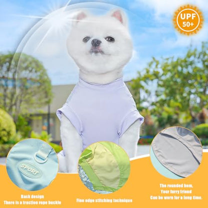 Dog Cooling Vest,Sunblock Dogs Shirts Quick Dry Lightweight and Breathable Dog T-Shirts with D-Ring Sleeveless Pet Clothes for Small Medium Large (Gray, 5X-Large) - color: Gray, size: 5X-Large