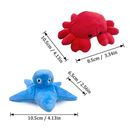 Andiker Cat Catnip Toys, 2Pcs Soft Crab&Starfish Plush Cat Toys for Indoor Cats Cute Catnip Chew Toys PP Cotton Filled Pet Toys for Kitten Gifts and Cat Lovers Interactive Catnip Toys (Crab+Starfish)