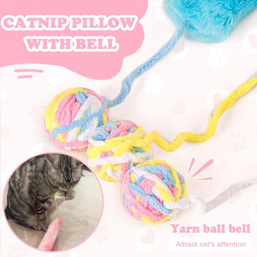 Cat Kicker Toy Large 3pcs, Catnip Toys for Cats, for Indoor Cats, Interactive Kitten Toys with Bell 14.6in/37cm - style: Bell 3pcs