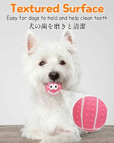SCHITEC Squeaky Dog Balls, [4 Pack] Cute Interactive Latex Rubber Toys with Squeaker, 2.2'' Soft Bouncy Fetch Ball for Puppy Small Breed Dogs - size: Small 2.2"