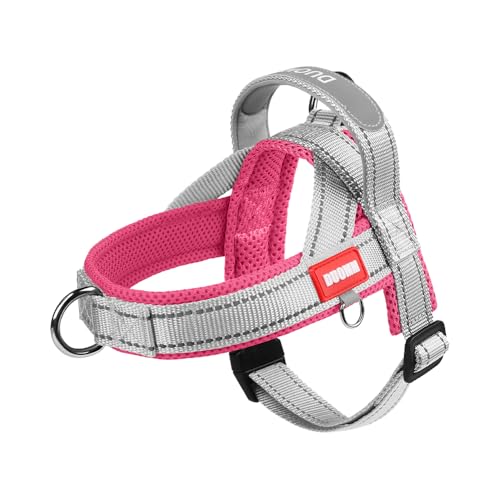 Dog Harness,No Pull Dog Harness, Adjustable Soft Harness with Breathable Mesh Padded, Reflective Lightweight Harness for Extra Small Medium Dogss Pink-M - color: Pink, size: M