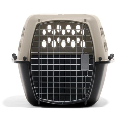 Petmate Vari Dog Kennel Portable Carriers & Crates for Smaller Dogs or Puppies and Pets 10 to 20 lbs, Airline-Friendly Plastic Pet Carrier Home and Travel, 24" Long, Taupe & Black, 24” x 16.7” x 14.5” - size: 24.0"L x 16.7"W x 14.5"H