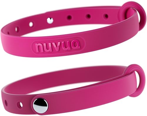 Nuvuq Cat Collar 2 Pack - Soft, Comfortable, and Lightweight Safety Breakaway Collar with Name Tag Ring for Outdoor Cats and Sensitive Skin Kittens (6 ⅞" to 10 ¼", Pink) - color: Pink