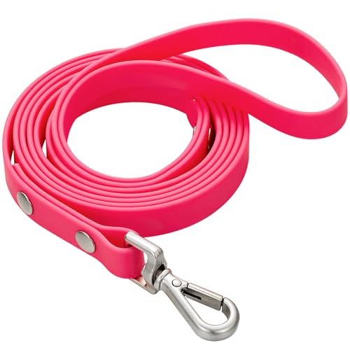 Waterproof Long Dog Training Leash 10ft Outdoor PVC Dog Leashes Great for Large Medium Small Dog Training Lead,Beach,Yard,Play,Camping(Rosered - color: RoseRed, size: 10ft
