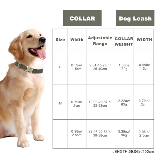 Genuine Leather Dog Collar - Adjustable Pet Collar with Quick Release Metal Buckle, Soft Skin Friendly Real Leather Collar for Small, Medium, Large Dogs (Dark Green Collar + Rope, M：Fit 12-20" Neck) - color: Dark Green Collar + Rope, size: M：Fit 12-20" Ne