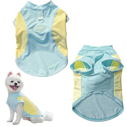 Dog Cooling Vest,Sunblock Dogs Shirts Quick Dry Lightweight and Breathable Dog T-Shirts with D-Ring Sleeveless Pet Clothes for Small Medium Large (Blue, 3X-Large) - color: Blue, size: 3X-Large