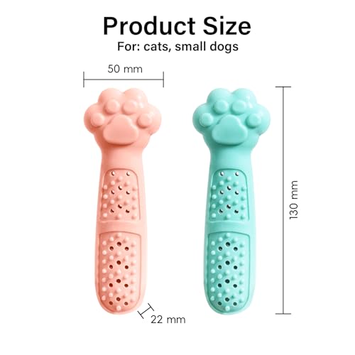 Cat Teething Toy, Cute Paw Chew Toys for Cat Dental Care, Pet Treat Dispenser Toy for Kitten Chewing, Kicking and Boredom Releasing, Pet Puzzle Toys (Pink-2 PCS) - color: Pink-2 PCS