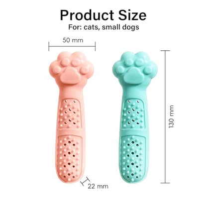Cat Teething Toy, Cute Paw Chew Toys for Cat Dental Care, Pet Treat Dispenser Toy for Kitten Chewing, Kicking and Boredom Releasing, Pet Puzzle Toys (Pink-2 PCS) - color: Pink-2 PCS