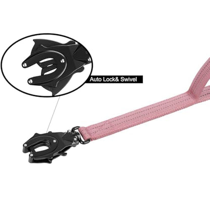 ICEFANG Tactical Dog Leash,K9 Training Walking Bungee Lead with 2 Control Handle,Heavy Duty Quick Release Metal Clasp,for Medium Large Breed (Pink, 6 FT) - color: Pink, size: 6 FT