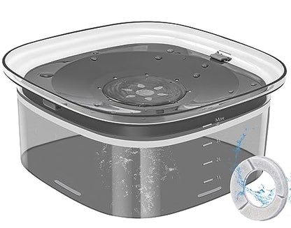 UPSKY 4L Dog Water Bowl 135oz No Spill Dog Bowl Extra Large Capacity Slow Drinking Water Feeder, Splash Proof Pet Water Dispenser Vehicle Carried Travel Water Floating Bowl for Dogs, Cats - color: I-Black, size: 4 L