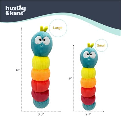 Huxley & Kent Funny Dog Toy w/Squeaker – Power Plush Squeaky Dog Toys for Small, Medium & Large Dogs – Soft Stuffed Animal for Indoor Play & Fetch - Fetchies® Caterpillar, Small - size: Small, style: Fetchies Caterpillar