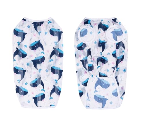 HDKUW Pet Clothes,Dog Summer T-Shirt Cool Breathable Sunscreen Dog Vest Clothes Outfit Costume for Medium Large Dogs White Whale XL - color: White Whale, size: XL