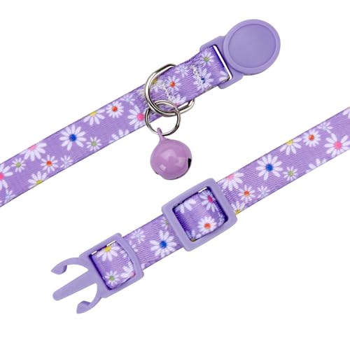 Cat Collar Breakaway with Bells, 3 Pack Girl Boy Pet Cat Collar with Bohemia Floral Tribal Geometric Patterns, Adjustable 7.5-12 Inch, with Safety Buckle for Kitten Cat(Set D) - color: Set D