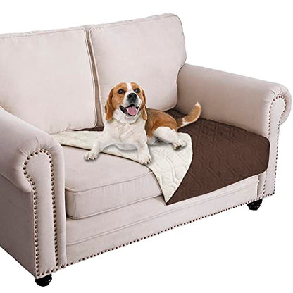 Ameritex Waterproof Dog Bed Cover Pet Blanket for Furniture Bed Couch Sofa Reversible - color: Chocolate+beige, size: 30x53 Inch (Pack of 1)