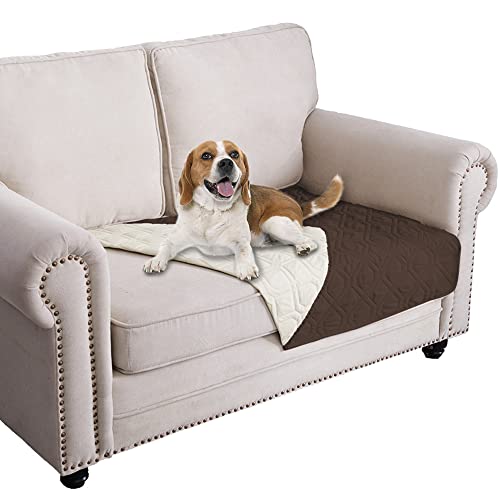 Ameritex Waterproof Dog Bed Cover Pet Blanket for Furniture Bed Couch Sofa Reversible - color: Chocolate+beige, size: 30x53 Inch (Pack of 1)