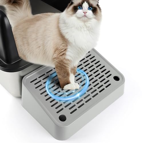 Cat Litter Box Ramp, Litter Box Step Mat with Filter Function, Cat Litter Catcher for Self-Cleaning Litter Boxes, Cats Pedal Stool Ideal for Kitten & Elderly Cats (Light Grey) - color: Light Grey