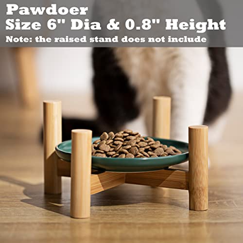Ceramic Shallow Cat Dish 6 inch, Whisker Fatigue Free Cat Food Bowls, Wide and Small Pet Plate for Kitten and Kitty, Short Legged Munchkin Cat - color: 3 Pack - White & Blue & Yellow
